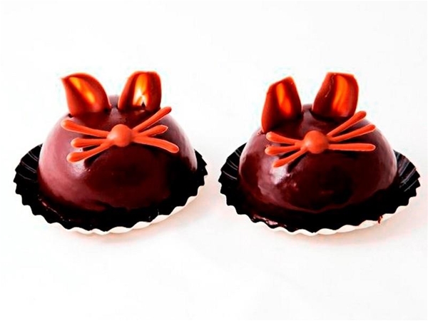 Haasje van chocolade mousse